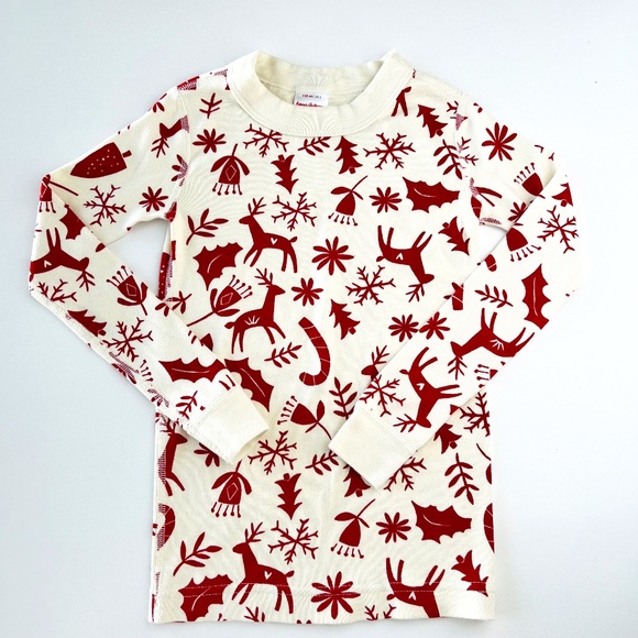 Hanna Andersson Red Dear Deer Nordic PJ Top size 5 - Picture 1 of 5